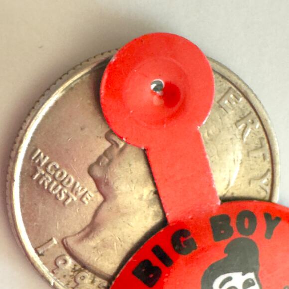 Vintage Big Boy Buddy Fold Over Pin Tab Badge 1950s Restaurant Promo Original - Picture 3 of 12